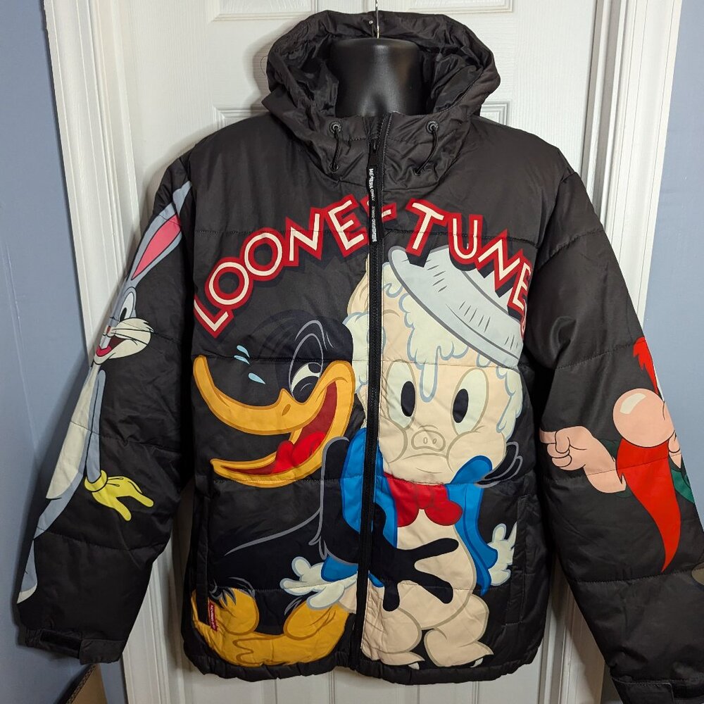 Mens XL Looney Tunes Members Only Puffer Coat